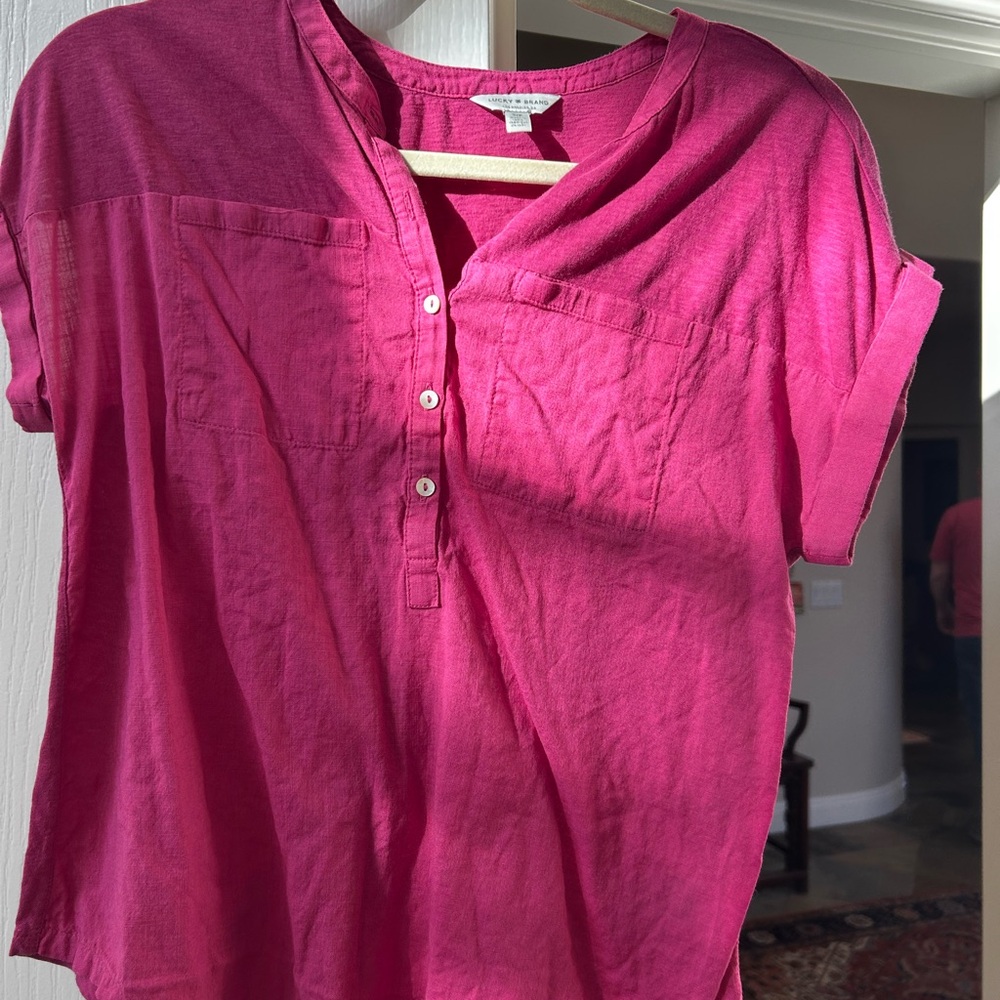 Women's Pink Button-Up Top